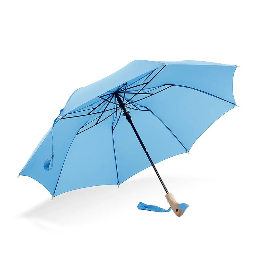 Magic Mini Folding Corporate Gifts  Sun Umbrella  Custom Kids Lovely Fancy Wooden Animal Bird Duck Head Handle Umbrella