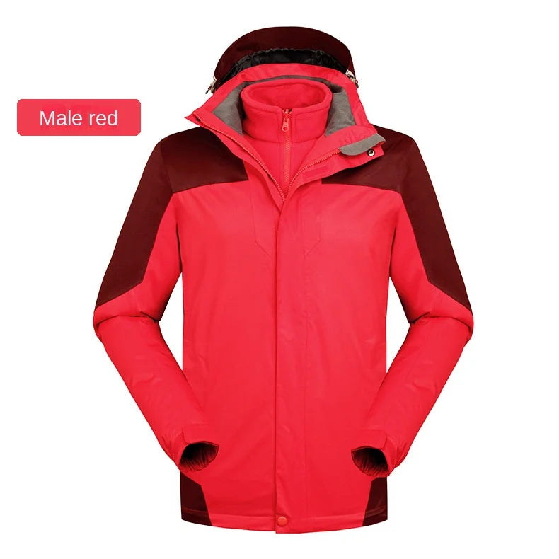 High-End Waterproof Warm-keeping Outdoor Sports Jacket Women's Fleece-Lined Long-Sleeved Autumn Winter Ski Suit Mountaineering