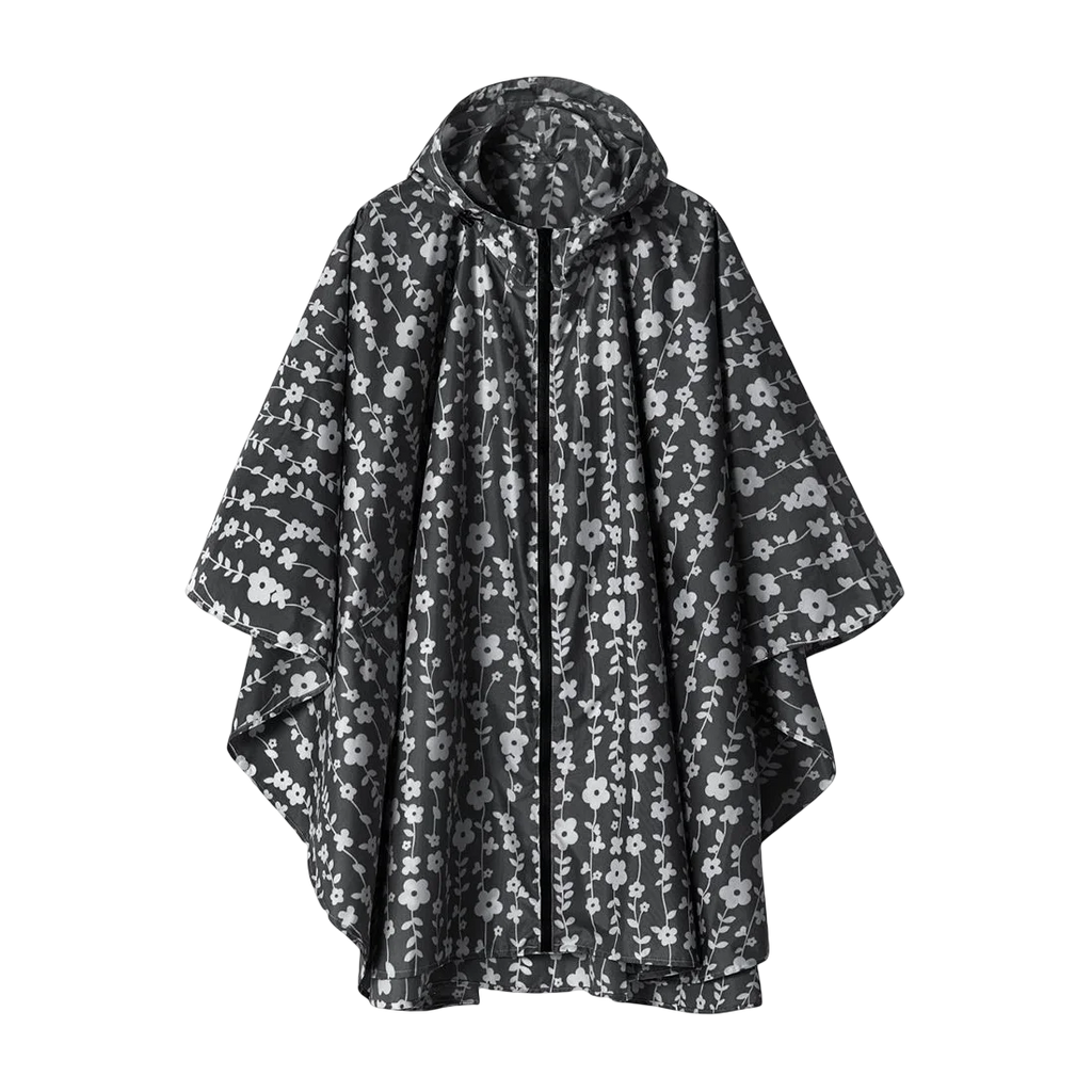 Women's Disposable Waterproof Rain Poncho Jacket Hood Blue Yellow Flower Style Polyester PU Includes Pockets Motorcycling