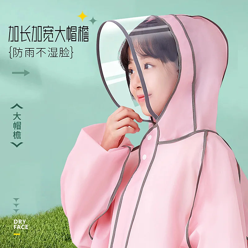 Waterproof EVA Children's Raincoat, Suitable for Primary and Secondary School Students to Go to School and Travel Outdoors