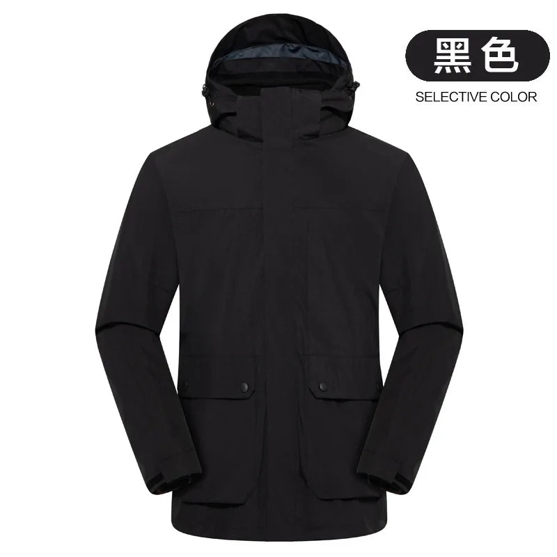 Charge Clothing Three-in-one Men's Women's Autumn Winter Jacket Detachable Liner Outdoor Waterproof Coated Wool Soft Two-piece