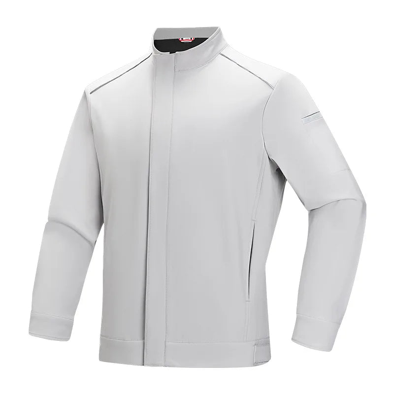 Autumn Winter Men's High-Grade Work Wear Jacket Custom Logo Stand Vertical Collar Waterproof Reflective Water Repellent Jacket