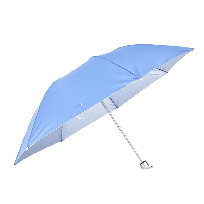 Factory Price 3-Folding Rainproof Windproof Umbrellas With Sier Coating Quick Shipment Fabric Plastic Handle Promotional Style