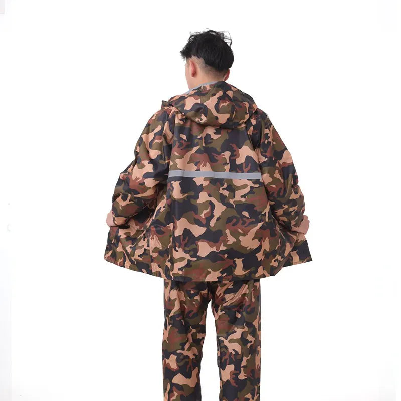 Men's Waterproof Cycling Jacket Custom Rainwear Suit With Logo Adult EVA Rain Coat Rain Suit for Outdoor Activities