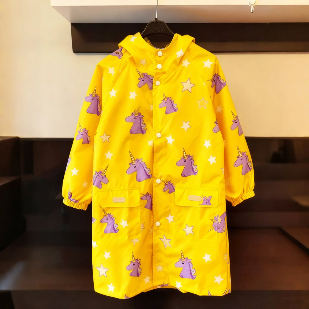 Lightweight Unisex Waterproof Children Raincoat Cartoon Style Rain Poncho Breathable Reusable Rain Gear for Outdoor Activities