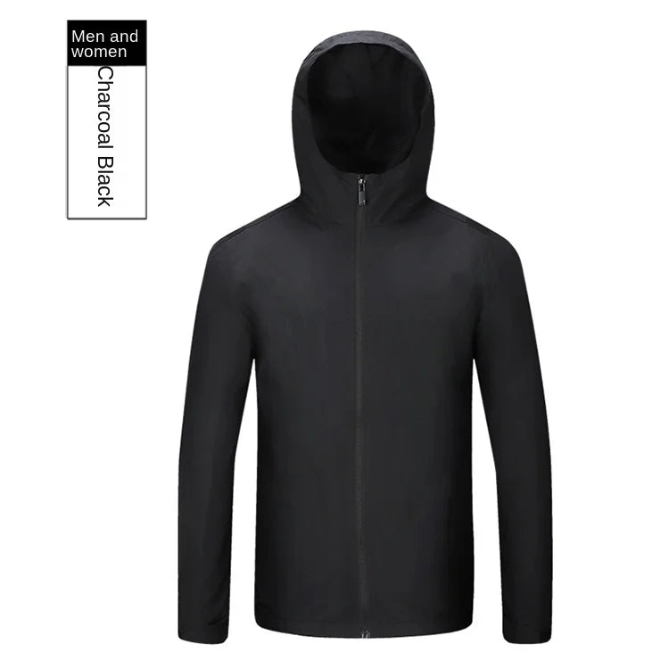 Men's Women's Long Sleeve Assault Coat Single-Layer Waterproof Windproof Stand Zipper for Winter Spring Autumn Mountaineering