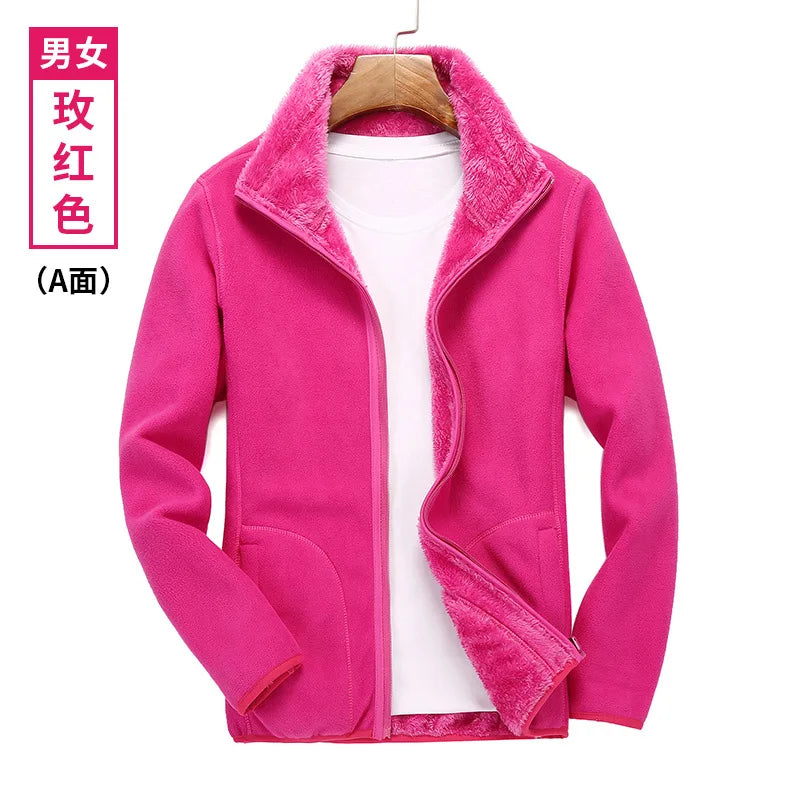Outdoor Rush Men's & Women's Coral Fleece Coat Casual Style Thickened Spring Autumn Winter Sweater Cardigan Liner
