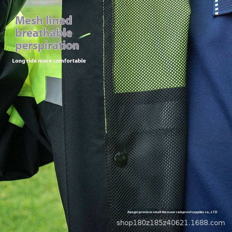 Men's Thickened Waterproof Windproof Motorcycle Riding Rainsuit Knight Style Raincoat for Rainstorm Camping