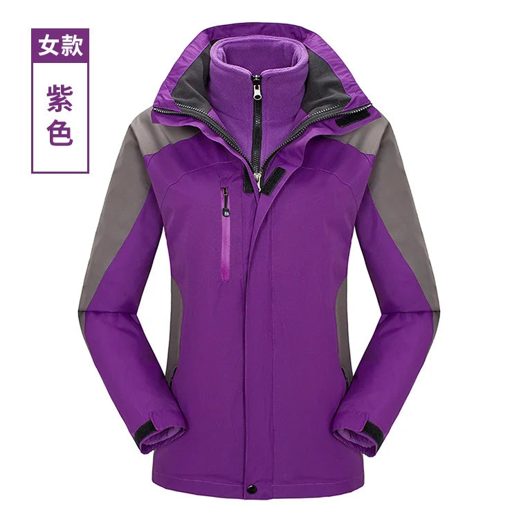 Two-Piece Three-In-One Outdoor Assault Clothing for Men Women Fleece-Lined Waterproof Mountaineering Work Jacket Custom Hiking