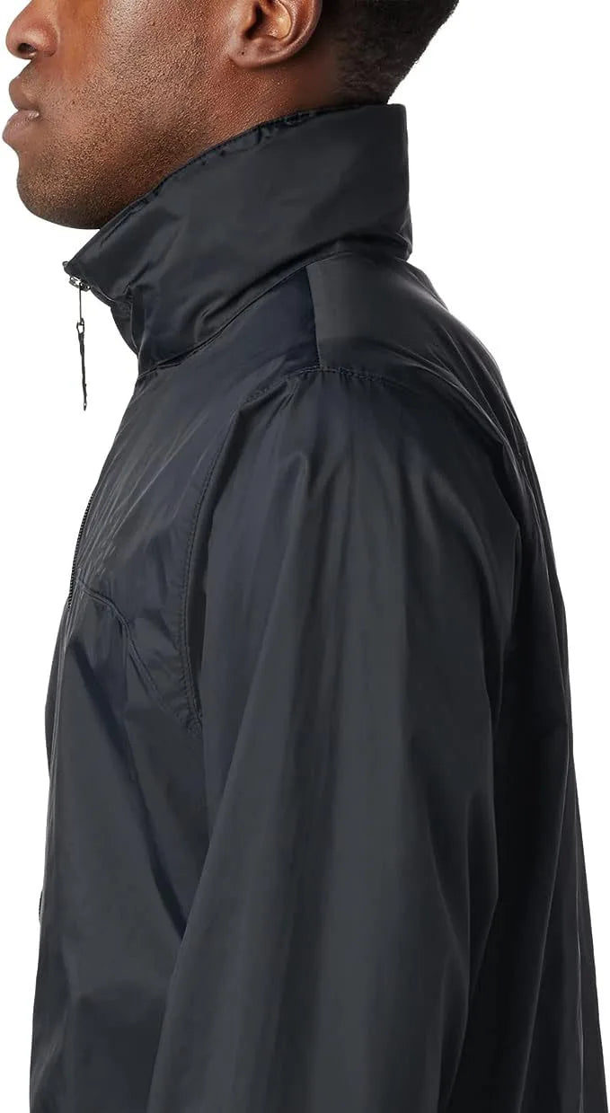 Men's Outdoor Rain Jacket Hood Waterproof Polyester Travel Hiking Fishing Motorcycle Logo Decoration Available XXL XXXL Sizes