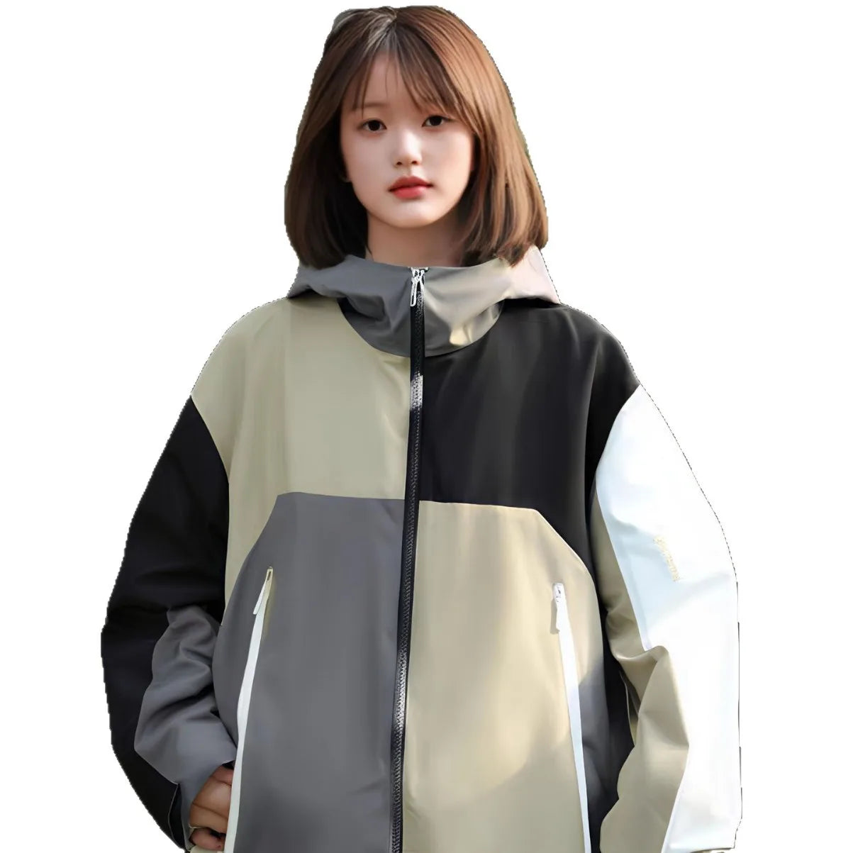 High Quality Outdoor Hard Shell Expedition Hiking Jacket Windproof Hoodie Stand Collar Zipper Water Resistant Print for Autumn