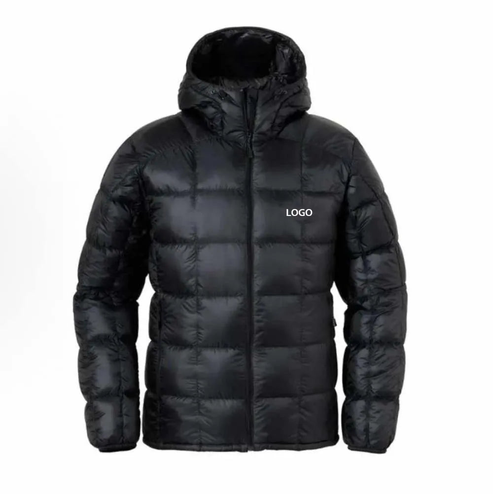 Hot Sale High Quality Insulated Windproof Hooded Men's Winter Bomber Jacket Plus Size Grey Goose Outdoor Down Jacket