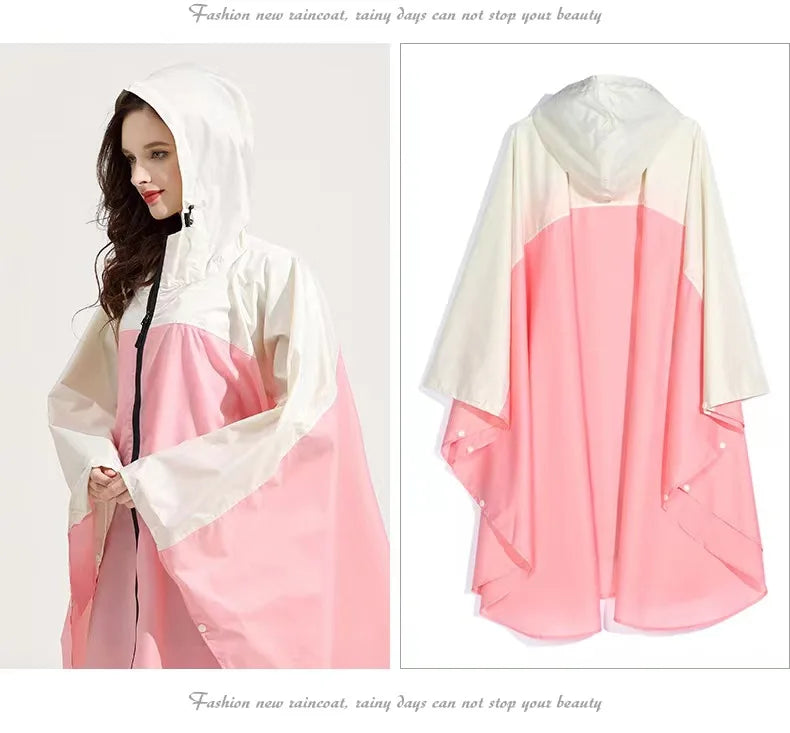 Fashionable Waterproof Cycling Rain Gear Emergency for Poncho for Hiking and Camping Survival Hooded Cloak