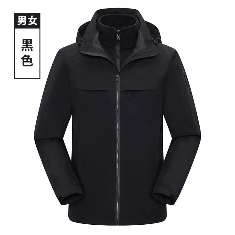 High-End Two-Piece Outdoor Jacket for Men Women Autumn Winter Assault Clothing Detachable Three-In-One Feature Printed