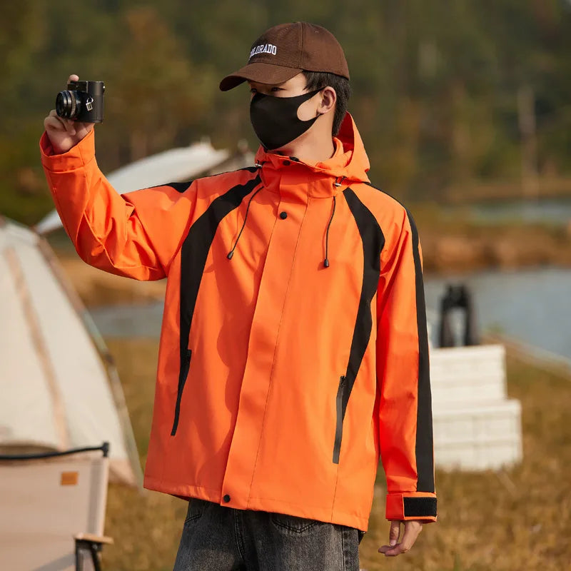 Hot Sale Women's Men's Autumn Outdoor Sports Windbreaker Jacket Waterproof Cycling Stand Front Logo Dyed Factory Processing