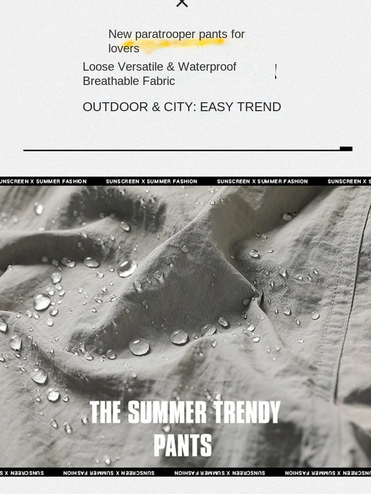 Women's Quick-Drying Climbing Pants High Waist Loose Fit Windproof Waterproof Sunscreen Casual Outdoor Sports Pants Fo Hiking