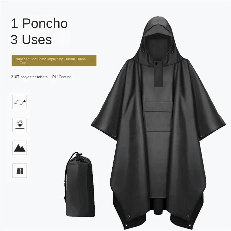 Waterproof Adult Outdoor Hiking Polyester Cape Raincoat Canopy Multi-Functional for Foreign Trade