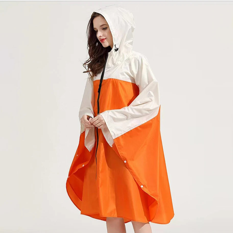 Fashionable Waterproof Cycling Rain Gear Emergency for Poncho for Hiking and Camping Survival Hooded Cloak