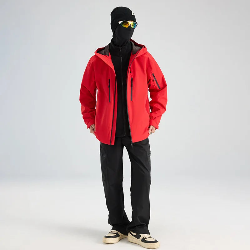 High Quality Waterproof Hard Shell Rain Jacket Unisex Windproof Outdoor Climbing Stand Collar Zipper 3XL Motorcycle Riding