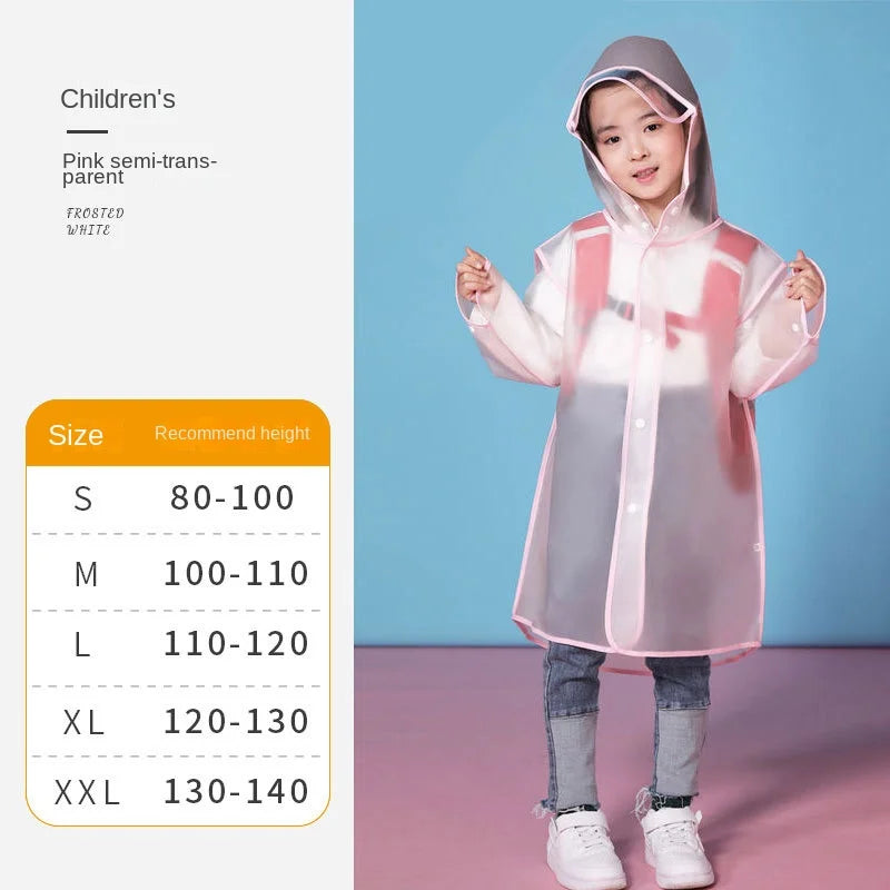 Waterproof EVA for Poncho for Primary School Children Boys Girls Kindergarten Baby Logo Decorated Raincoat for Travel Outdoor
