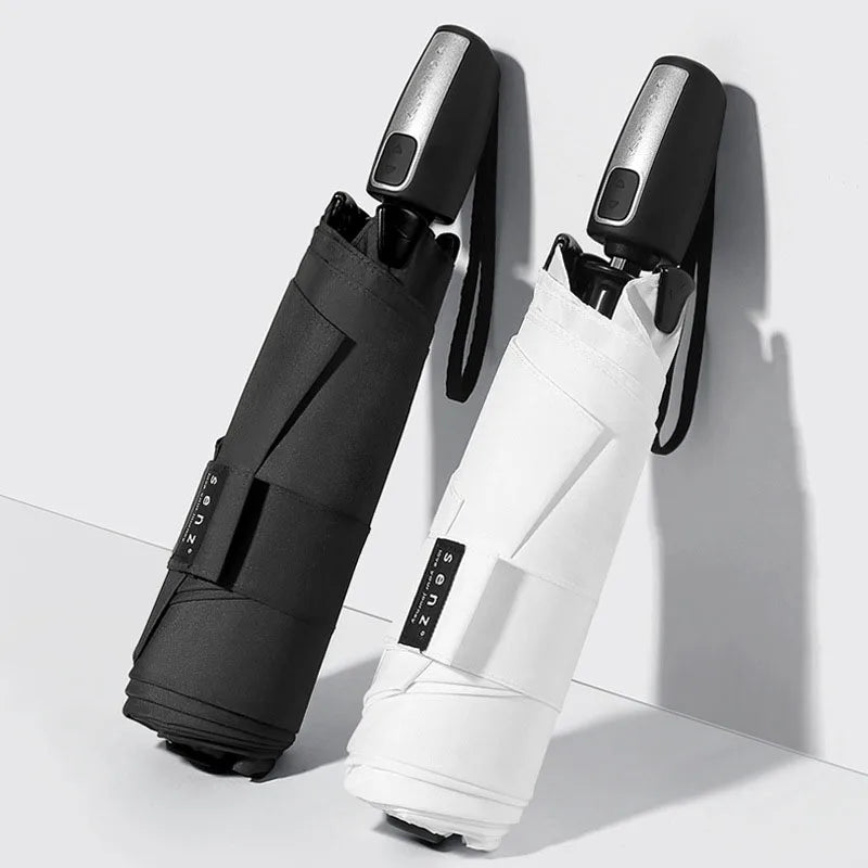 3 Piece Modern Full-Automatic Irregular Shaped Folding Umbrella Customizable Iron Business Adults Outdoor Use Storm Resistance