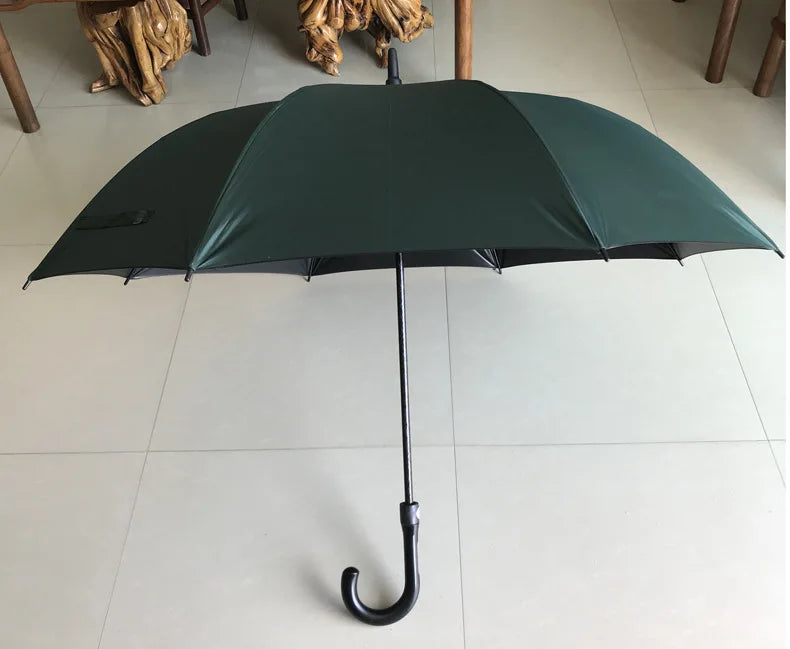 High Quality Large 27-Inch Automatic Purple Umbrella J-Shape With Long Handle UV-Proof Fabric and Metal Frame for Ladies