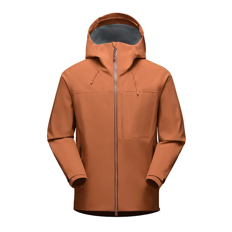 Outdoor  Winter Solid Color Waterproof Soft Shell Jacket for Outdoor Mountaineering Unisex All-Weather Use