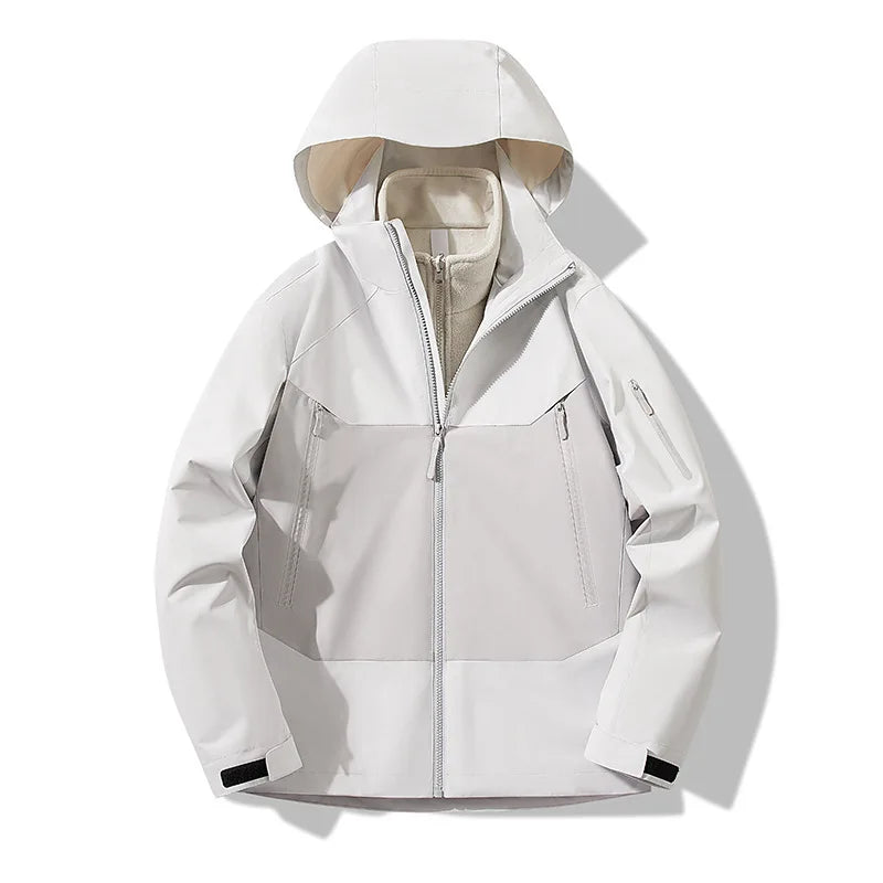 Men's Custom Logo 100% Polyester Hard Shell Windbreaker Jacket Zipper Closure Breathable Waterproof Windproof Quick Dry Outdoor