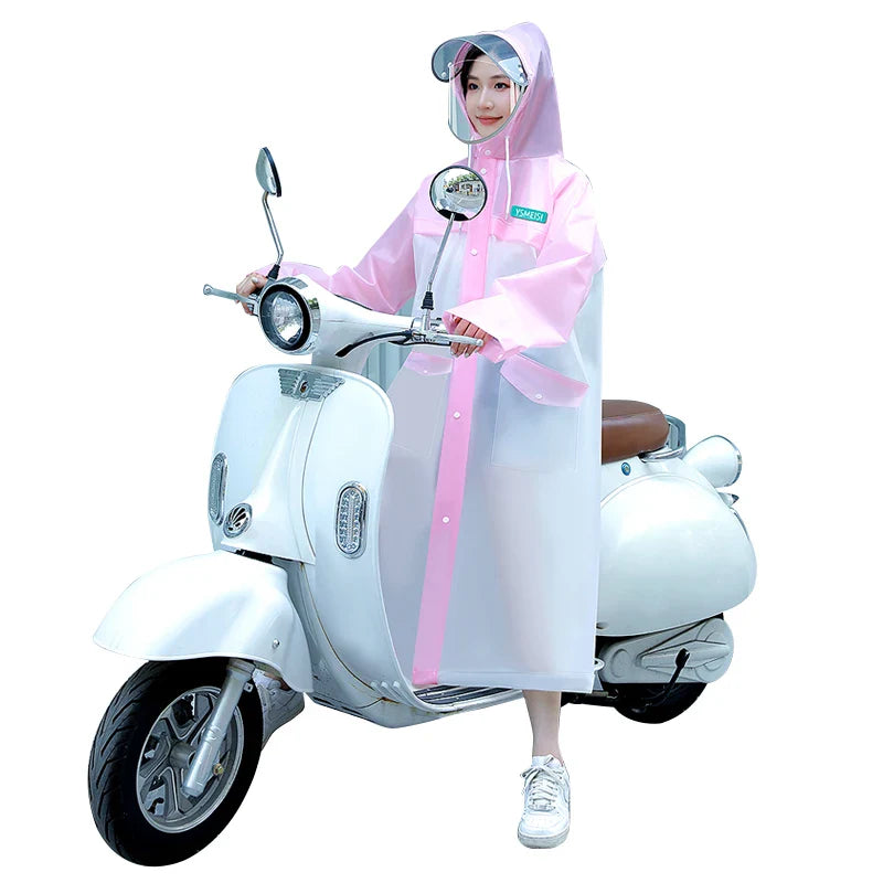 Latest Design Waterproof Poncho Padded Puffer Rain Coat Bicycle Motorcycle Outdoor Riding Logo Hood Reusable Rain Wear Work