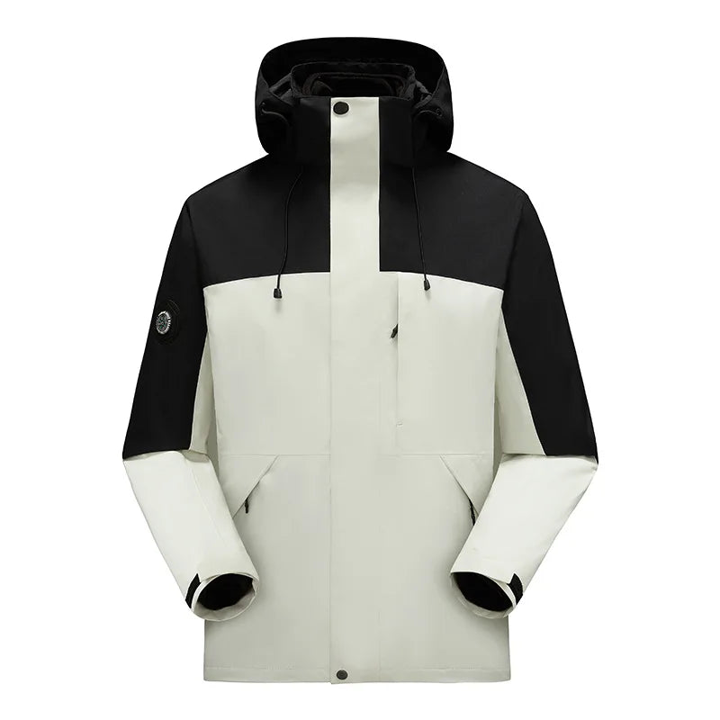 Coated Three-in-One Comfort Warm Winter Soft Shell Jacket Waterproof Windproof Outdoor Stand Collar Zipper Breathable