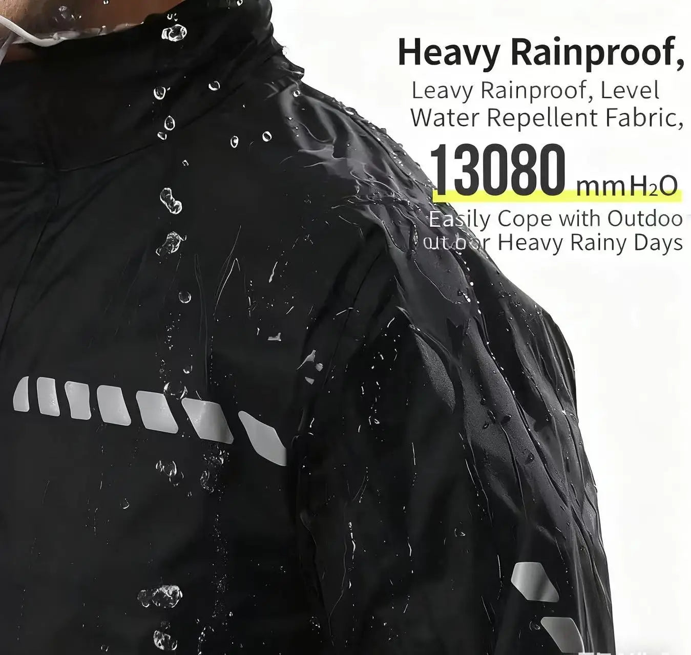 Motowolf Waterproof Nylon Motorcycle for Poncho Rainsuit for Adults for Summer & Winter Travel & Outdoor Activities Camping