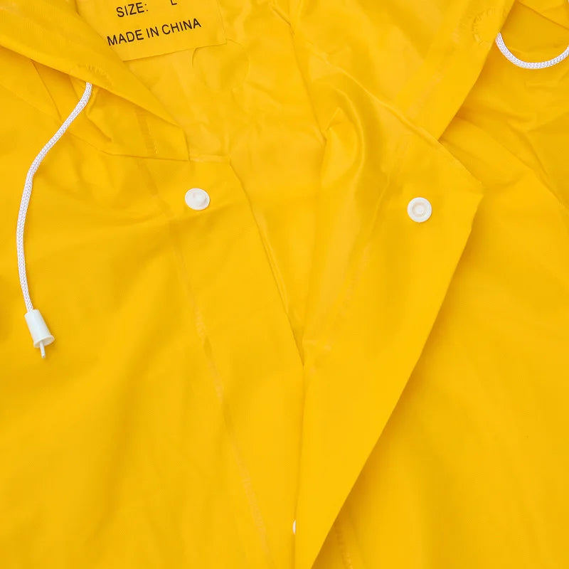 Heavy Duty Two Pieces PVC Polyester Rain Coat Water Proof Windproof Custom logo Adult Men Rain Suit