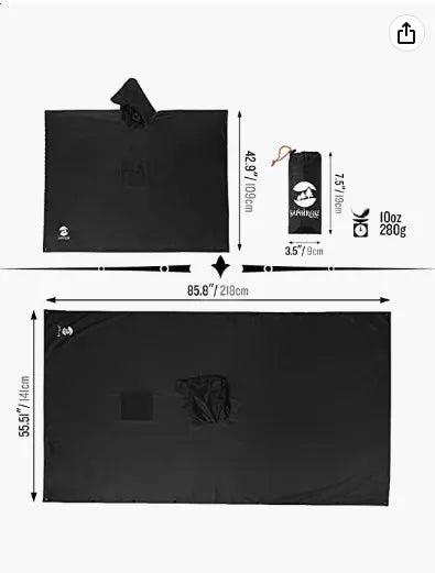 Portable Waterproof Polyester Rain Poncho Reusable Rain Jacket for Men and Women Camping Ponchos Light Weight Raincoats RAINWEAR