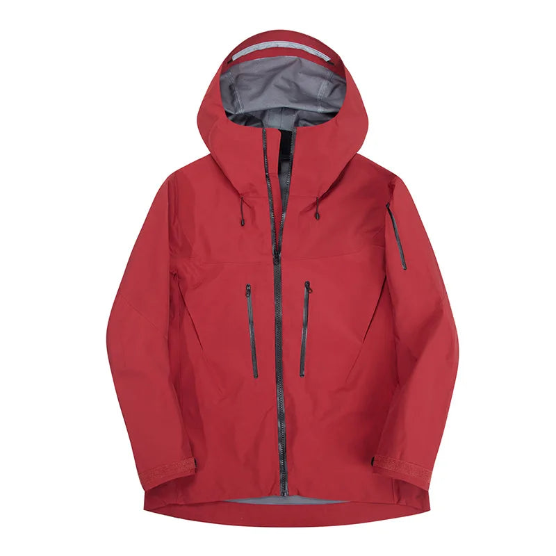 Men's Women's Eco-Friendly Waterproof Bomber Ski Jacket Stand Collar Windproof Yellow Autumn Mountaineering Zipper Closure Solid