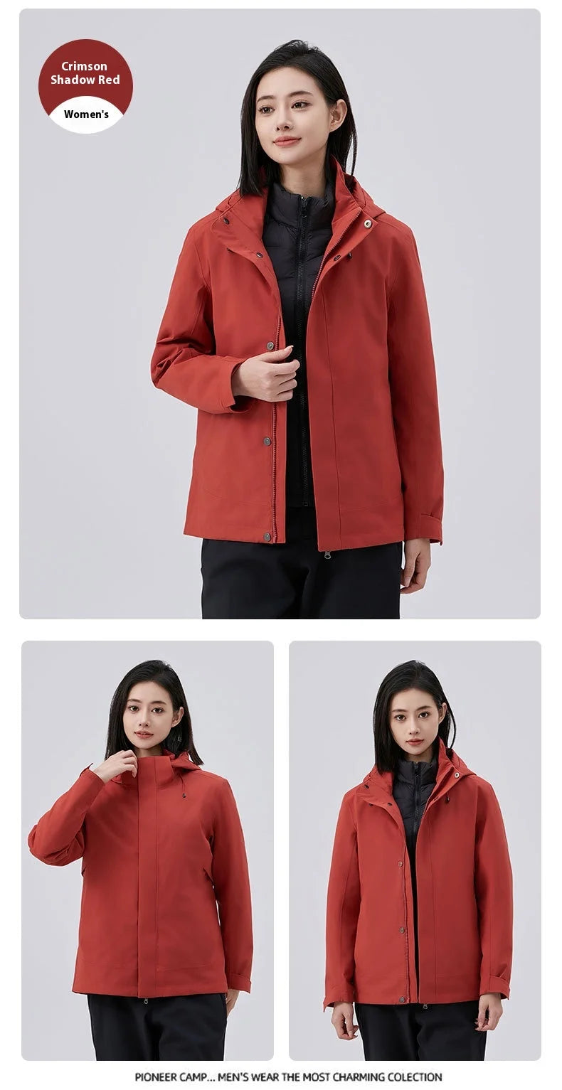 Women's Lightweight Stand Rain Jacket Autumn Spring Water Resistant Windproof 3D Embroidery Logo Zipper Prints Breathable XL