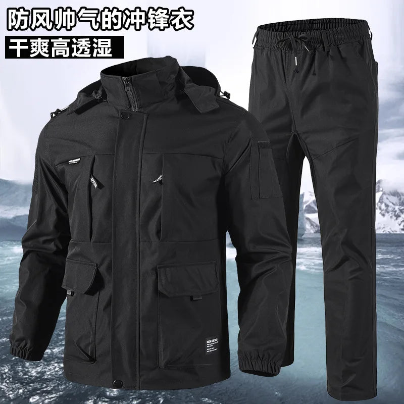 Autumn Jacket Men's Outdoor Casual Work Clothes Labor Protection Windproof Wear-resistant Dirt-resistant Jacket