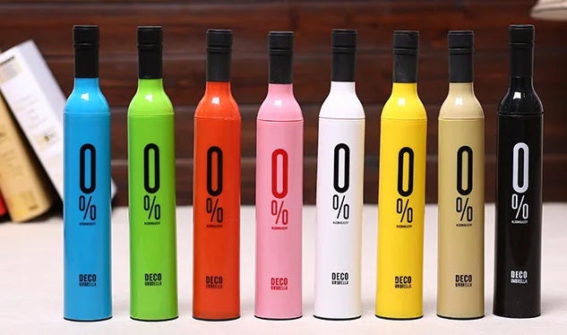 Custom Printed 3-Folding Automatic Golf Umbrella for Rain Travel Wine Bottle Advertise-Cheap Gift Promotion