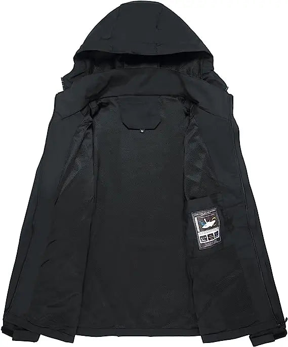 Men's Lightweight Hooded Waterproof Raincoat Windproof Jacket for Outdoor Hiking and Motorcycle Riding Size XL Rainproof