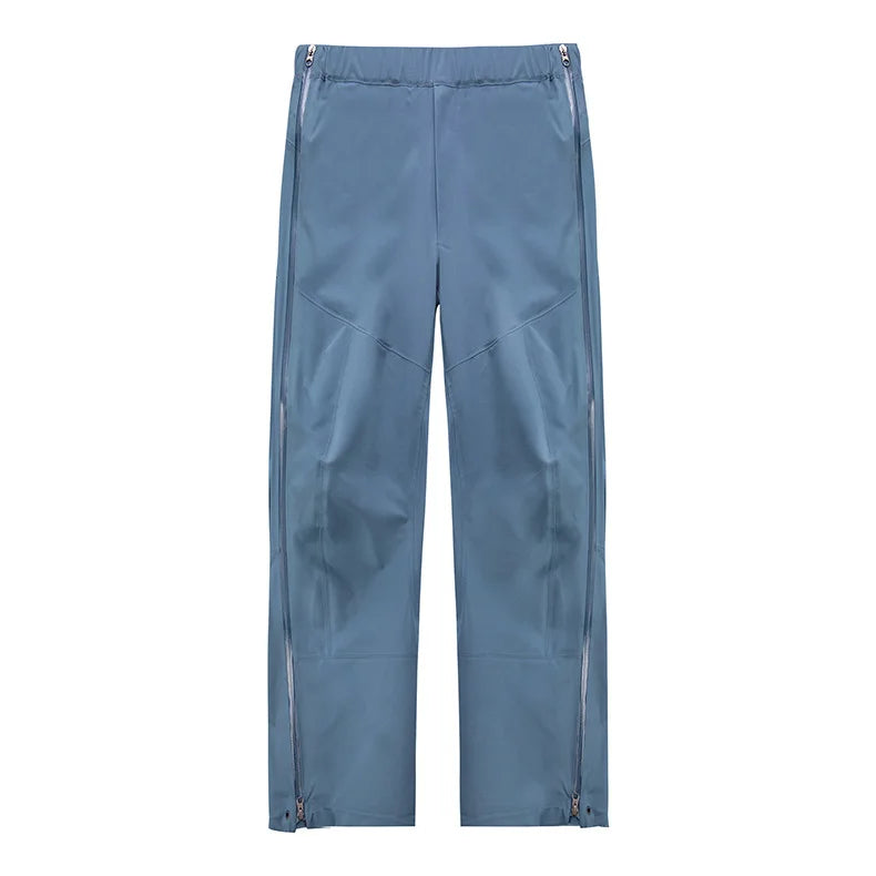 Outdoor Adults Sports Men's Women's Three Layers Hiking Assault Rainproof Windproof Full Side Zipper Pants Rain Wear Raincoat