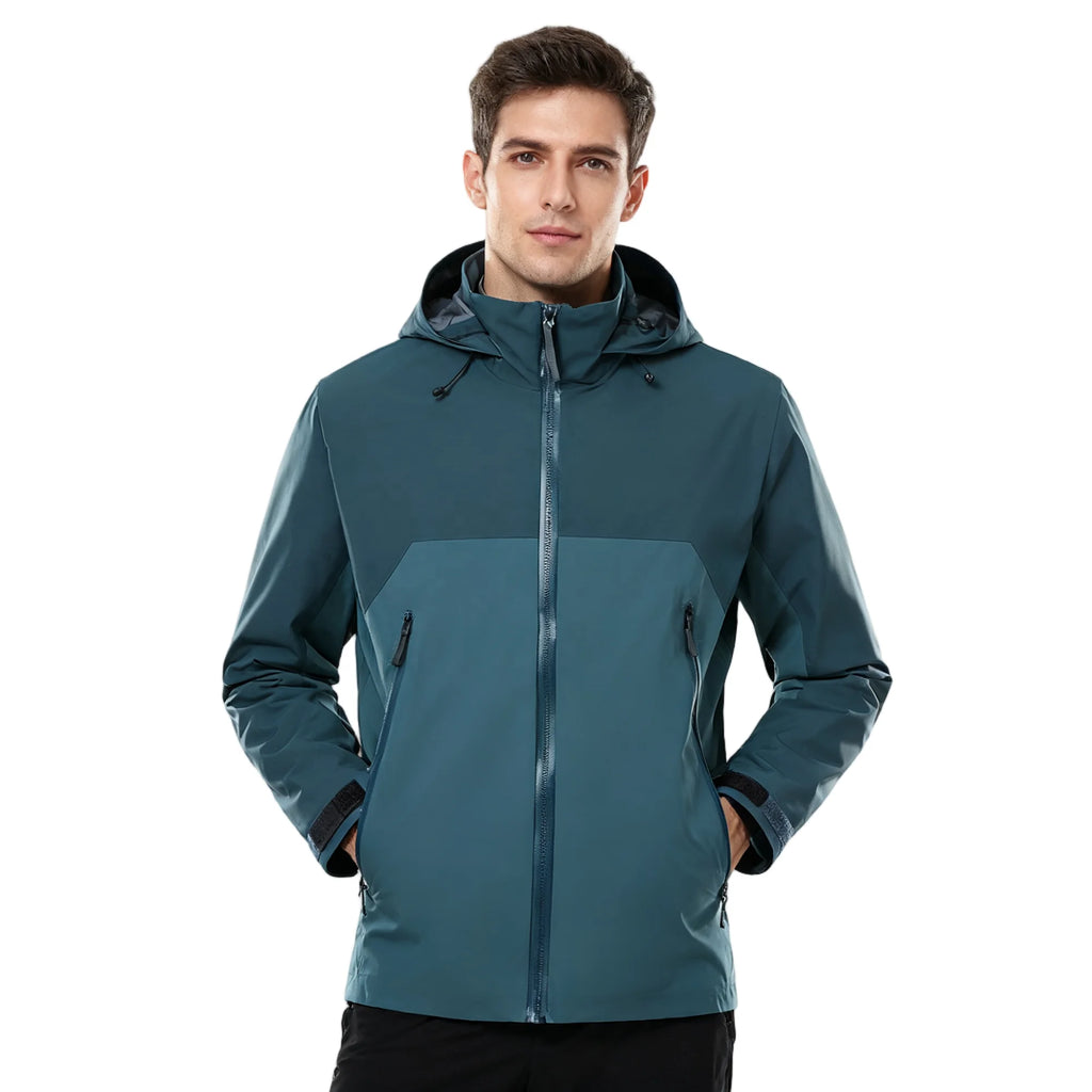 Waterproof Outdoor Rain Jacket for Men Women Autumn Winter Coat Long Sleeves Heat Sealed Single Layer Windbreaker Jacket