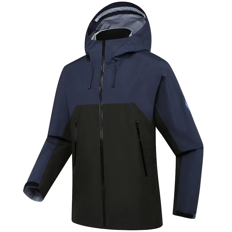 Men's Women's Outdoor Hard Shell Jacket Single Windproof Waterproof Long Sleeve for Camping Mountaineering