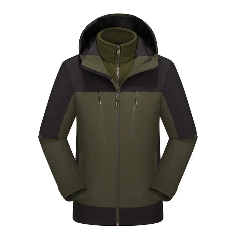 Men's and Women's Three in One Detachable Two-piece Mountaineering Clothing Outdoor Waterproof Jacket