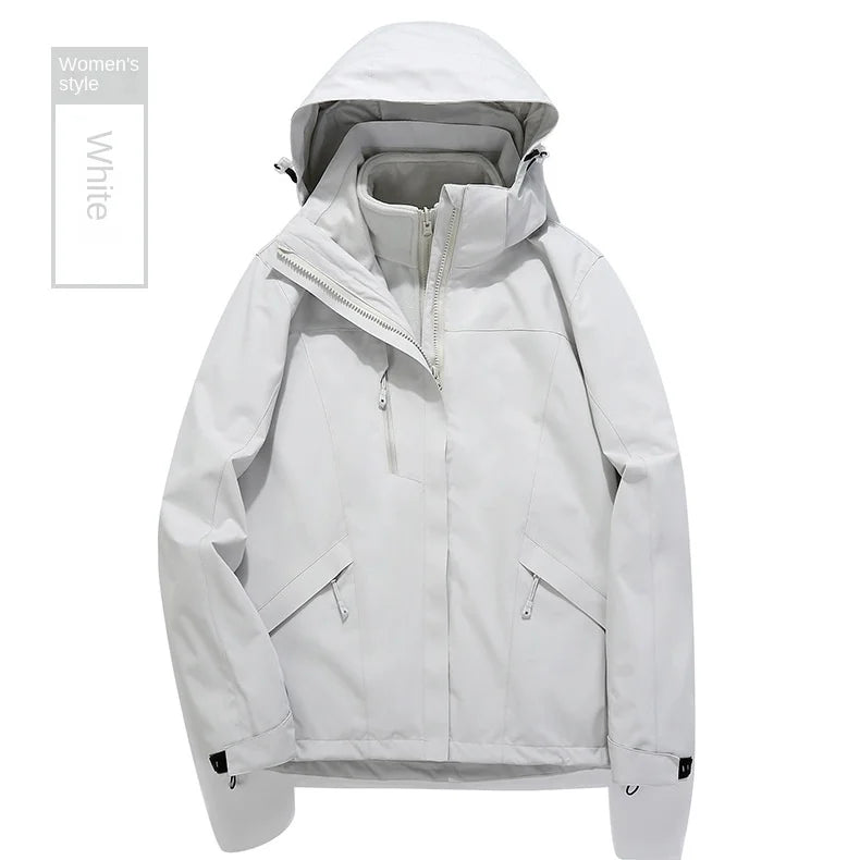 Explosions Hooded Color Matching Assault Clothing Men Women Couples Winter Long Sleeve Woven Solid Zipper Waterproof Soft Bomber