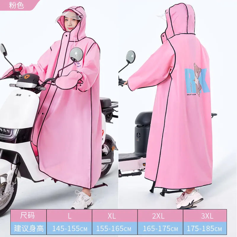 2023 New Adult Raincoat for Men Women Long Full-Body Anti-Rainstorm Single-Person Electric Bicycle Bike for Camping Logo