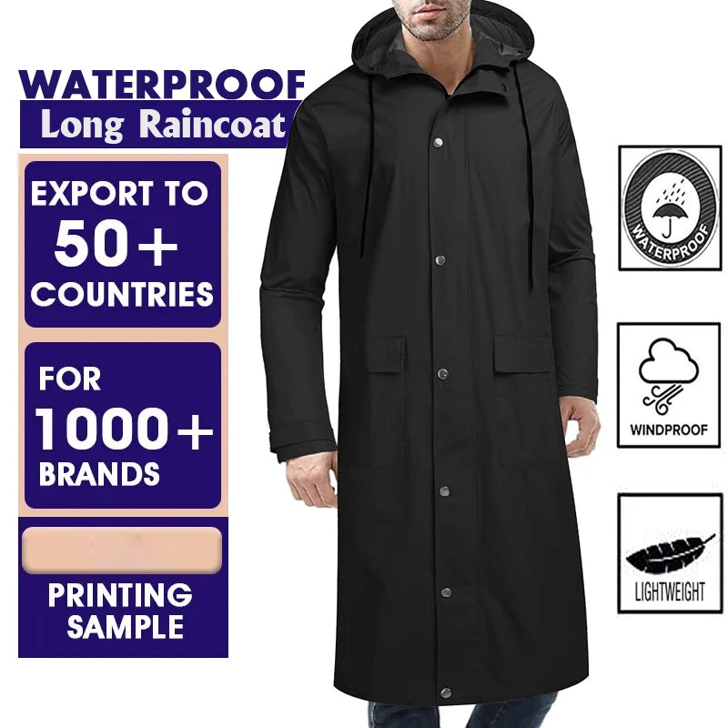 Outdoor Labor Waterproof Poncho Rainsuit for Adults XL Size Disposable Long Raincoat with Insurance Safety Feature