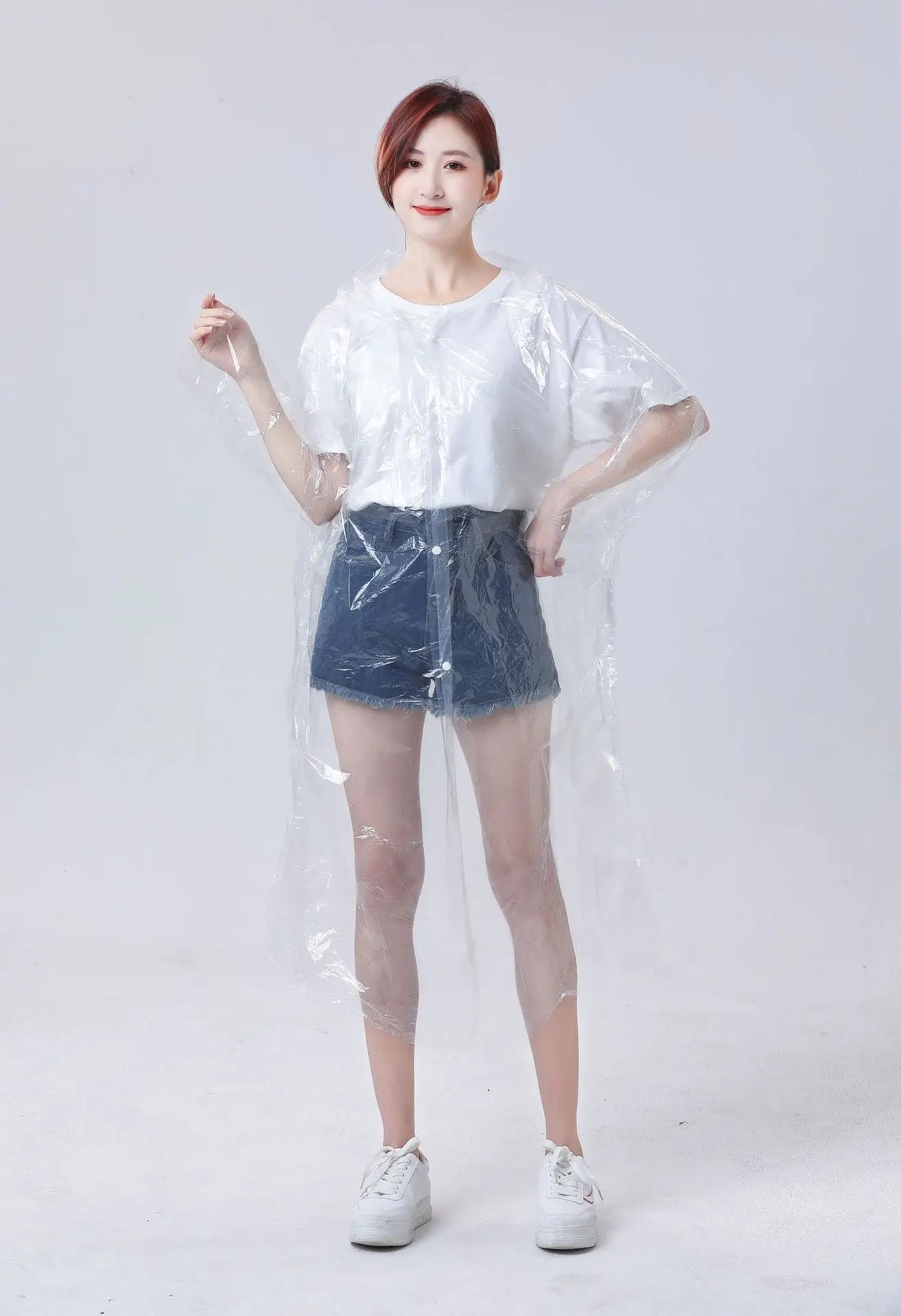 Free Sample Adults Disposable PE Rainwear Waterproof Emergency Poncho for Outdoor Hiking Plastic Raincoat