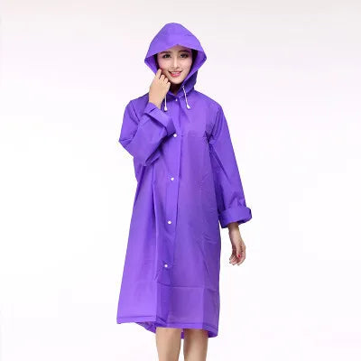 Custom High Quality Adult EVA PEVA Raincoat Waterproof Poncho for Outdoor Activity-for Hiking Travel Rainwear Clothing