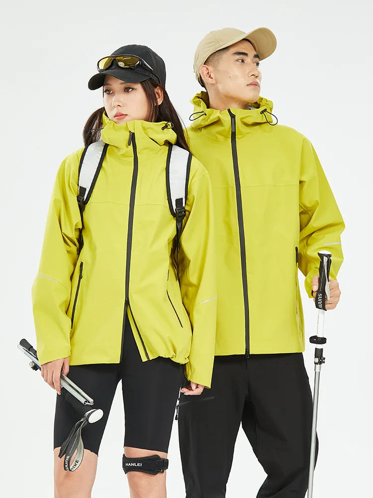 Hard Shell Jacket Unisex Autumn Outdoor Rainstorm-proof Waterproof Windproof Breathable Mountain Climbing