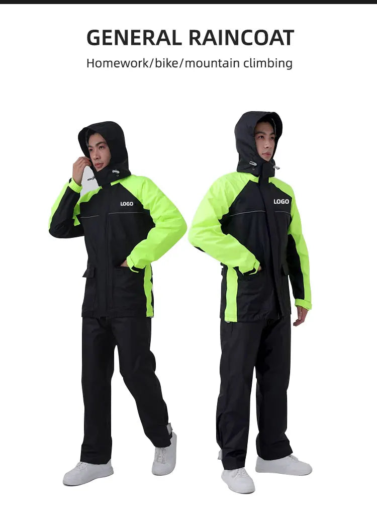 Hot Sale Custom Eco-friendly Lightweight Polyester Rain Jacket Adults Waterproof Motorcycle Suit Outdoor Sports-Climbing Hiking