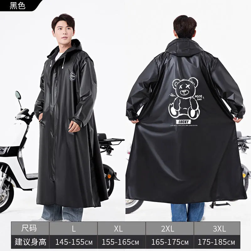 2023 New Adult Raincoat for Men Women Long Full-Body Anti-Rainstorm Single-Person Electric Bicycle Bike for Camping Logo